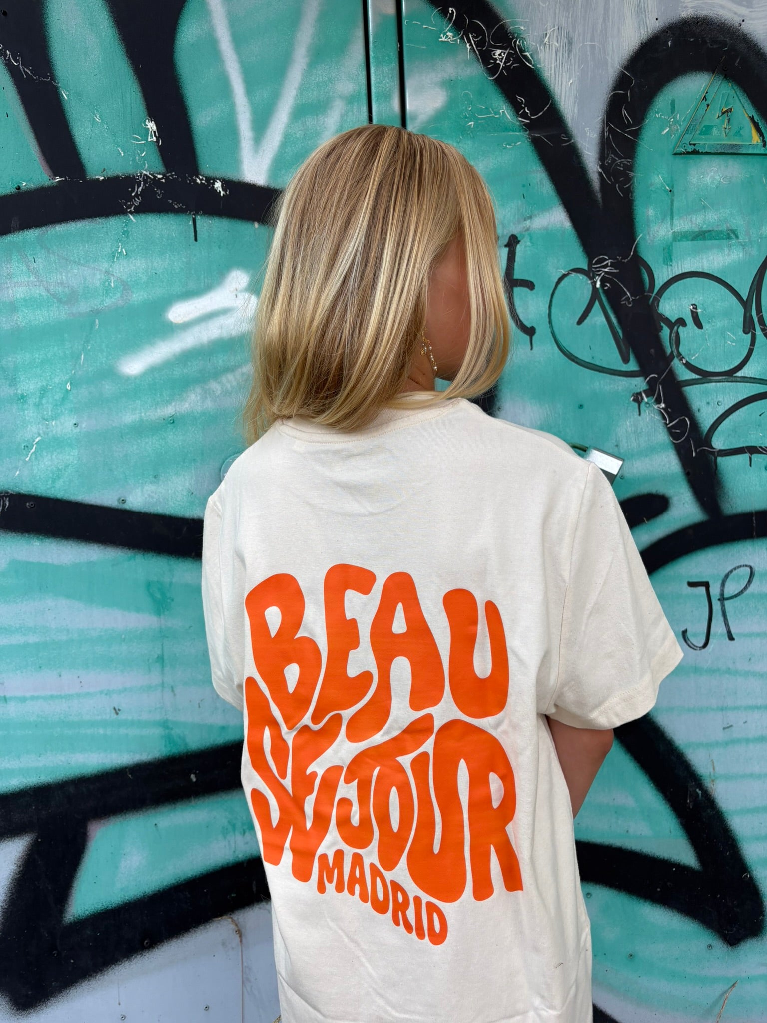 T-shirt i råhvid Madrid