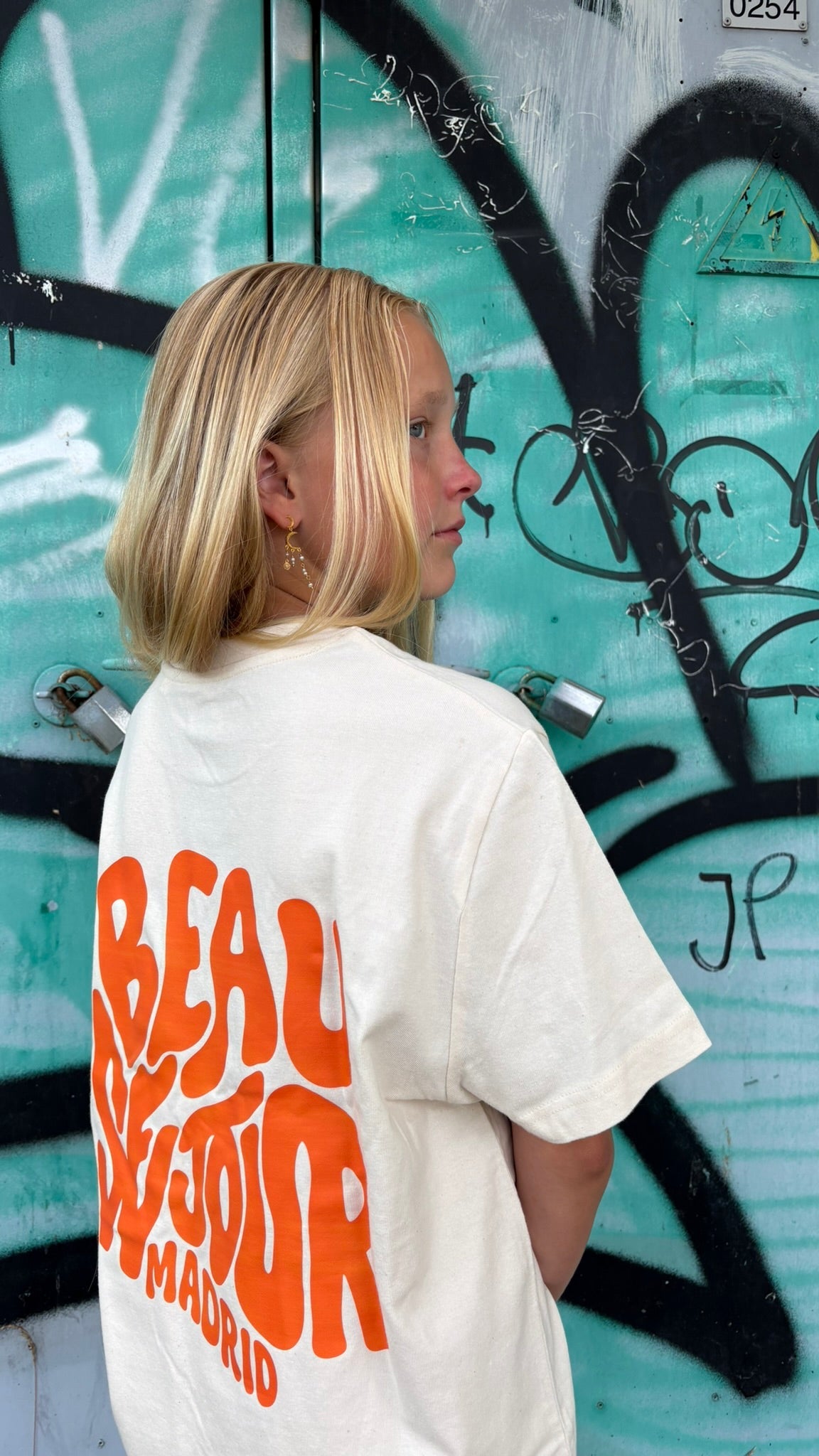 T-shirt i råhvid Madrid