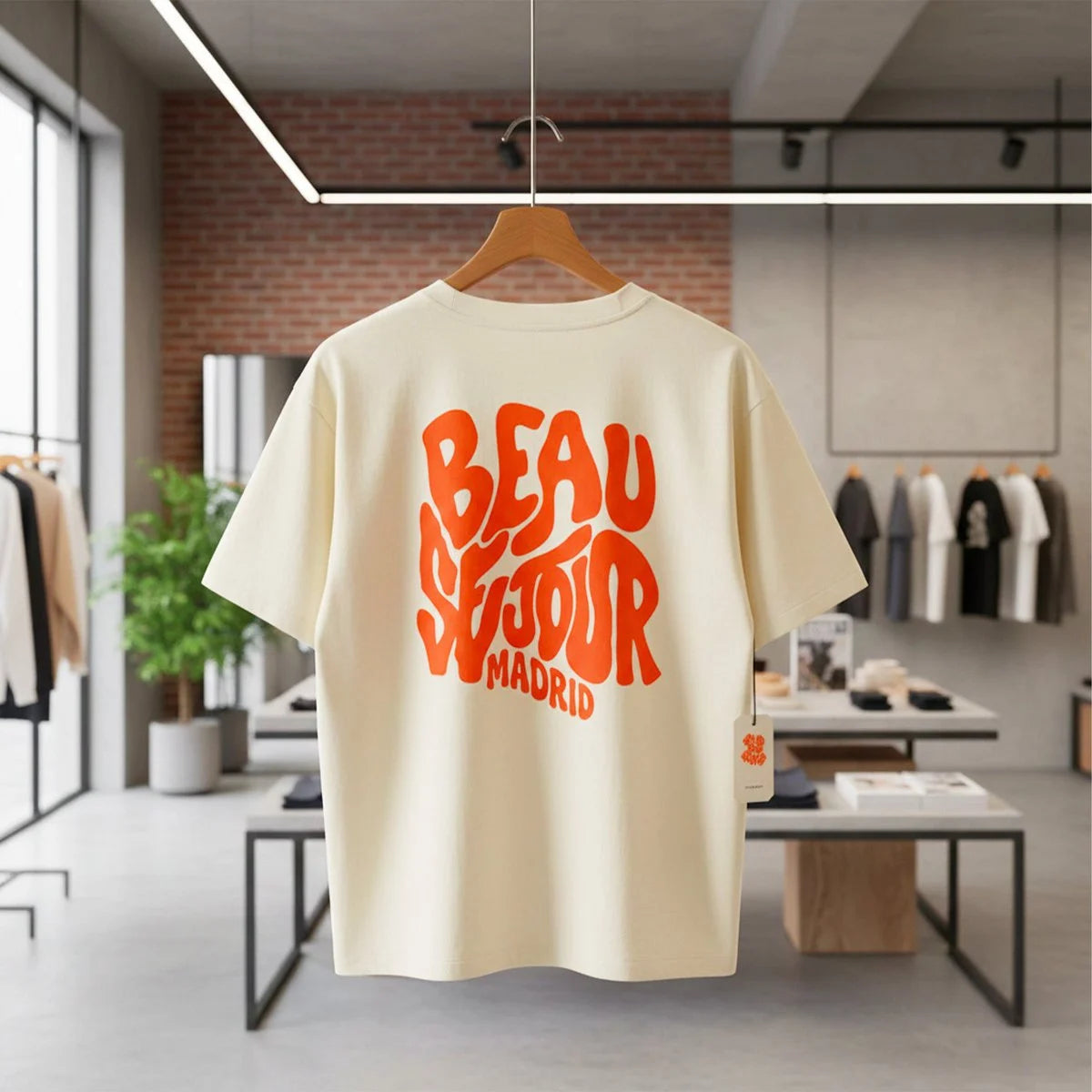 T-shirt i råhvid Madrid