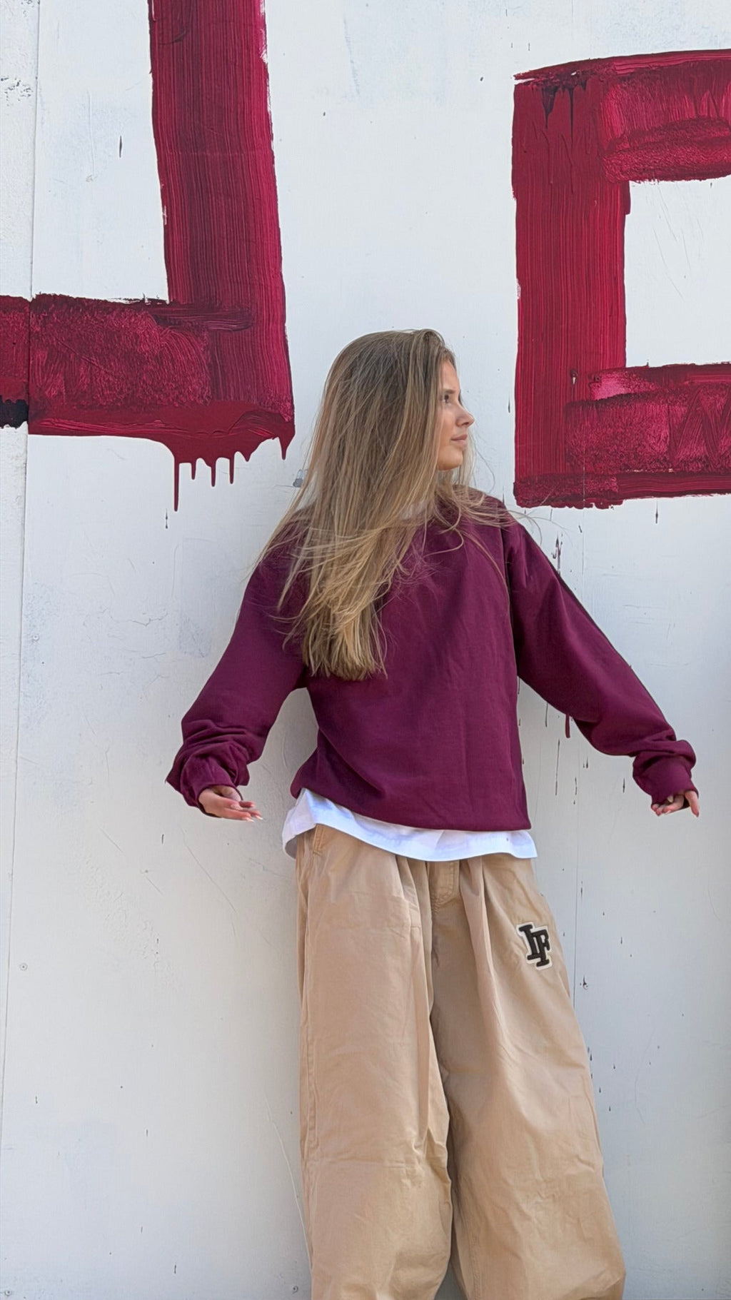 Sweatshirt i bordeaux