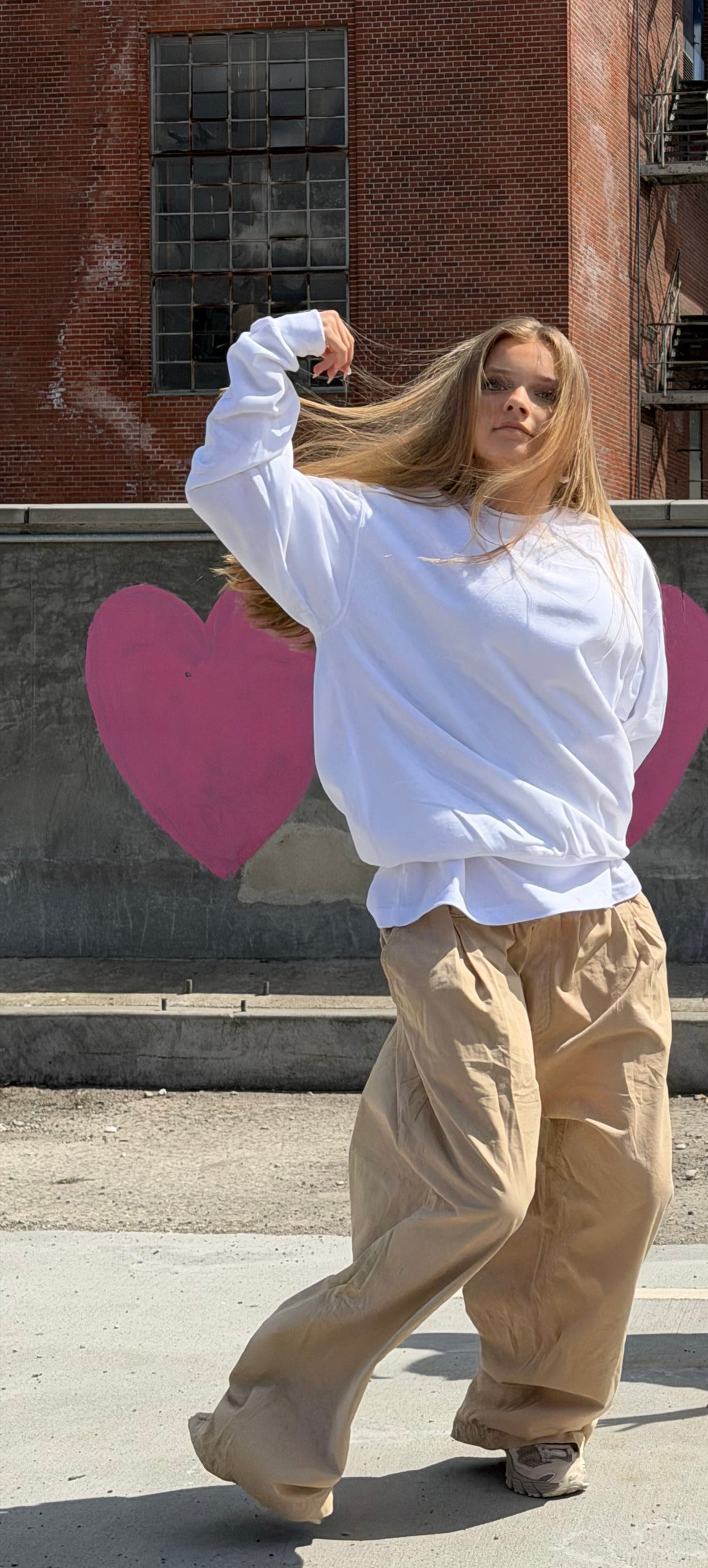 Sweatshirt i hvid