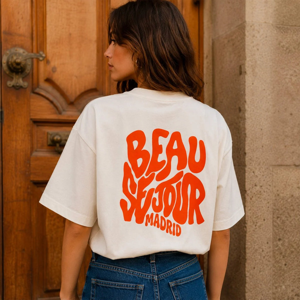 T-shirt i råhvid Madrid